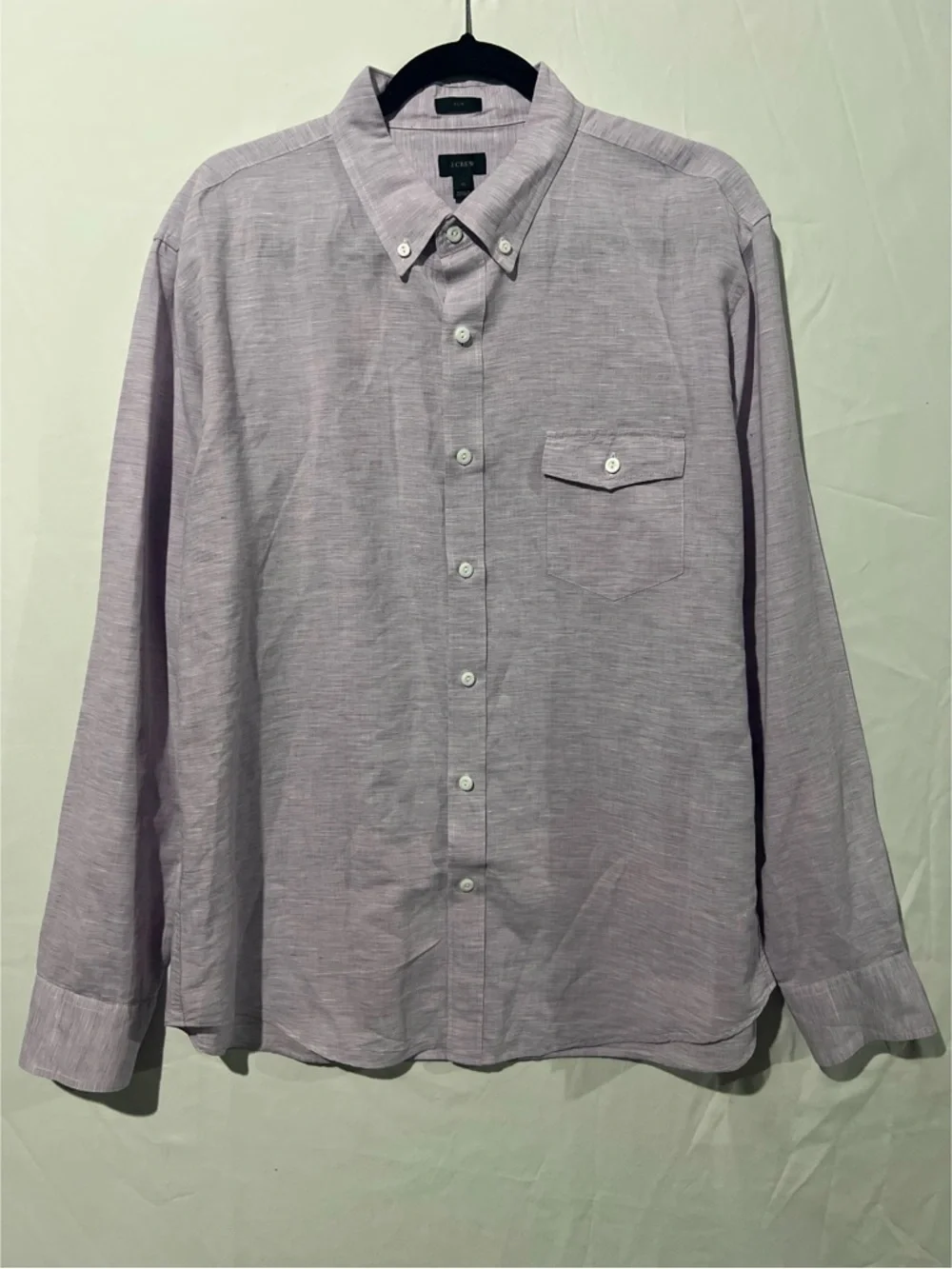 J.Crew Shirt Men’s XL Purple Lavender Linen Cotton Baird McNutt Slim Fit